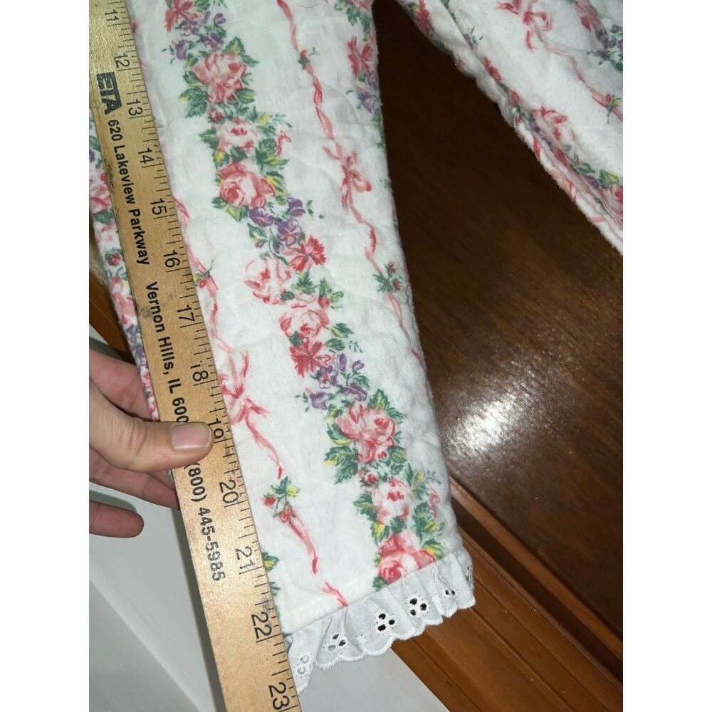 Vintage Lanz of Salzburg Quilted Cotton Nightgown Floral Zip USA - Picture 14 of 15